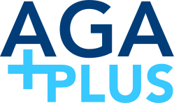AGA+PLUS blue logo